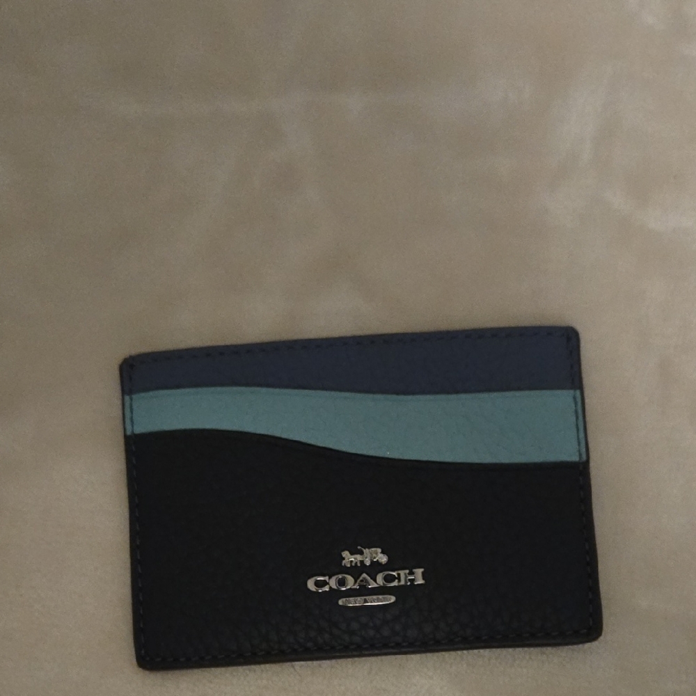 NWT Coach Blue Card Holder - Picture 1 of 2